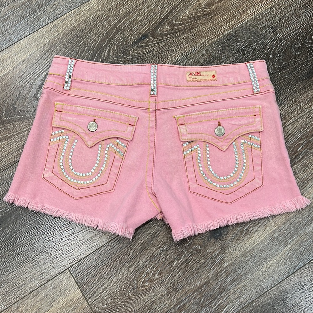 True Religion-esque Pink Jean Shorts
